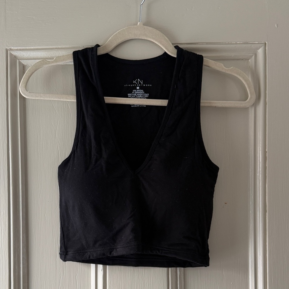 Klassy Network Black V-Neck Crop Top